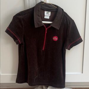 Vintage Lacoste Tracksuit Top Velour Size 40 Women